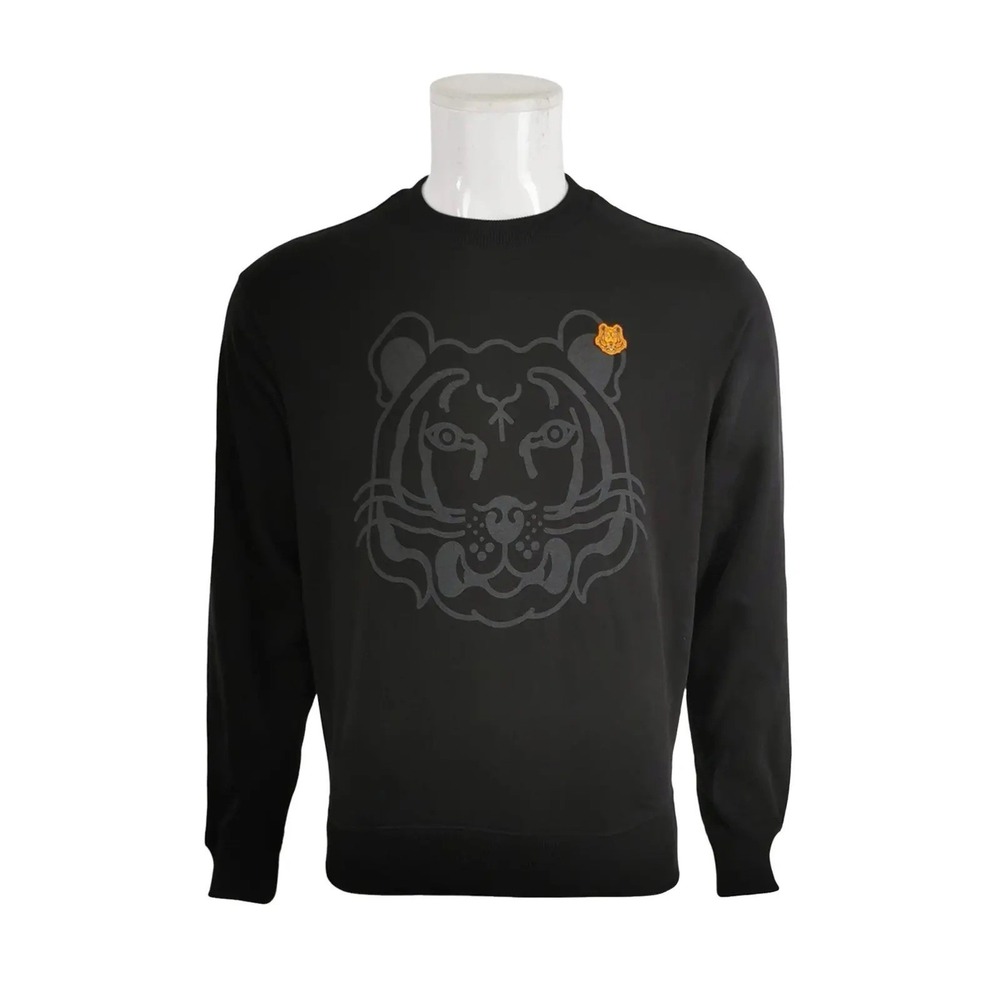 KENZO K-Tiger Crewneck Pullover Sweatshirt Black Women's Size Medium MSRP $295